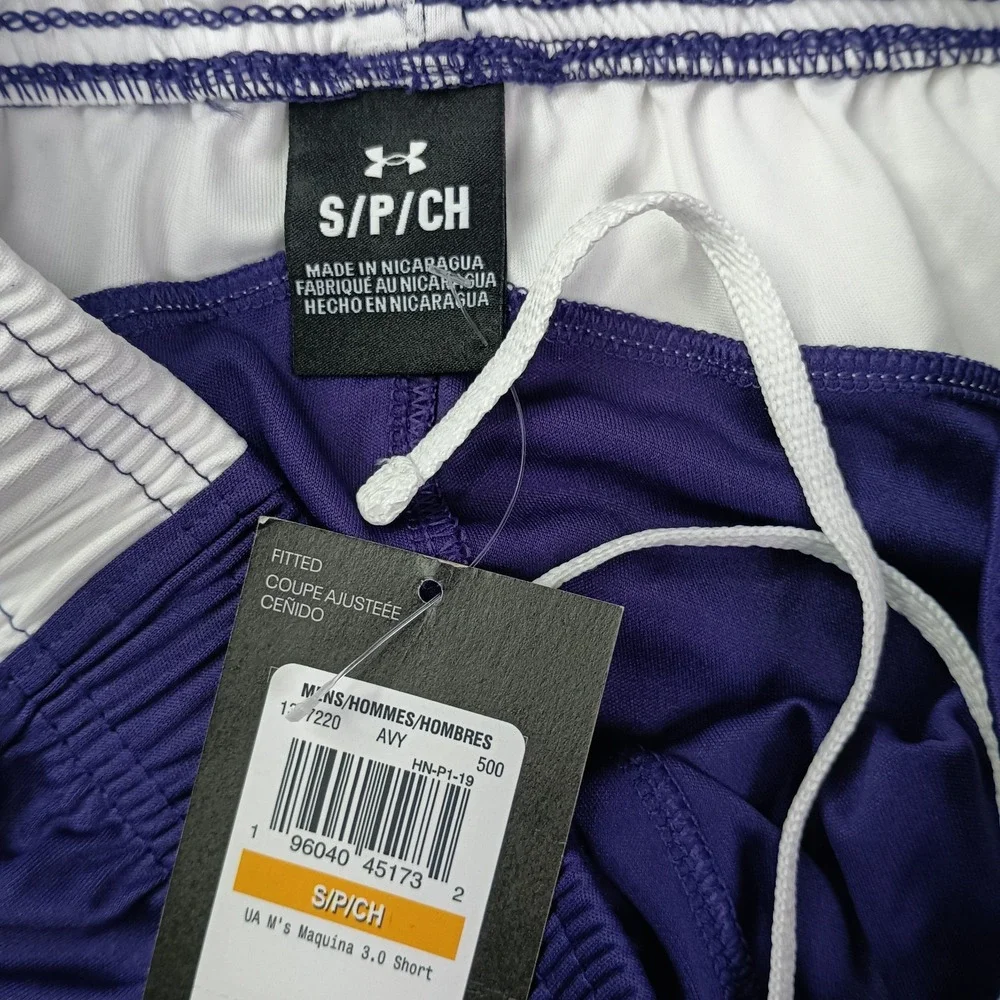Under Armour Men's UA Maquina 3.0 Shorts Size S Small Purple White Lightweight